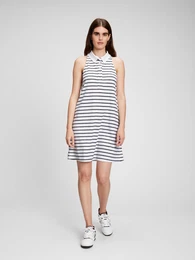 Terry Polo Dress with Stripe - Women