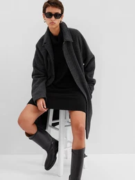 Knitted Mini Dress with Turtleneck - Women