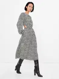 Patterned Midi Dress Lenzing Ecovero - Women