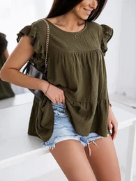 Khaki blouse amgBL1362.R69