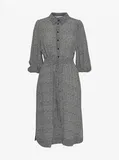 Houndstooth Ovratnik s pritrdilnimi gumbi Srajčne Obleke za dame image