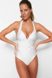 Ecru V-Neck redne kopalke za noge