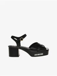 Black women's leather sandals - Women's