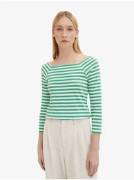 Light Green Women's Striped Long Sleeve T-Shirt - Women