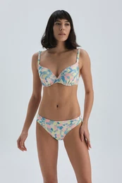 Salmon - Blue Coated Bikini Top