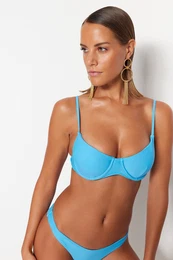 Blue Underwire Bikini Top