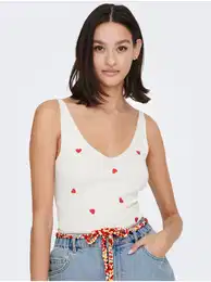 Cream patterned tank top Nanna - Women