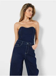 Dark blue womens denim top Lelou - Women