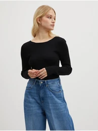 Black Women's Sweater with Neckline Emmy - Women