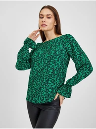Black-Green Ladies Flowered Blouse - Women