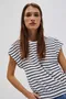 Bela, Svetlo modra Črtast Majice & Topi za dame image
