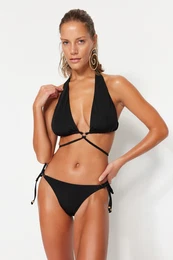 Black Triangle Accessorized Regular Leg Bikini Set