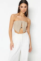 bov crop podit tkan bustier s doplky