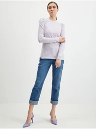 Light Purple Womens Light Checkered Sweater - Women