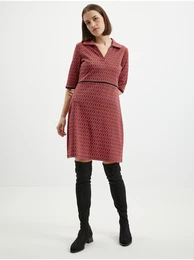 Pink-Red Women Patterned Dress - Women