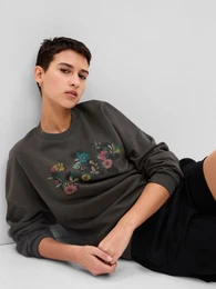 Mikina vintage soft floral logo - Dmsk