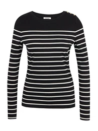 White and Black Women Striped T-Shirt - Women