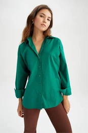Oversize Fit Poplin Long Sleeve Shirt