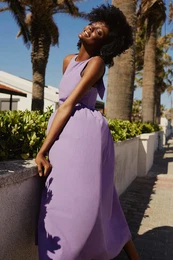 Sleeveless Short Sleeve Woven Dress