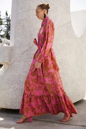 Relax Fit potištěná maxi sukně z popelínu