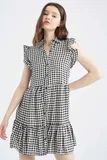 Houndstooth Bluza Obleke za dame image