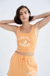 Slim Fit Printed Camisole Crew Neck Athlete