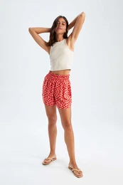 Relax Fit Floral Print Viscose Short