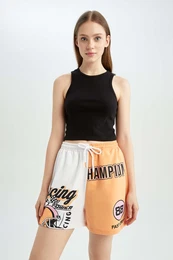 Regular Fit Thin Sweatshirt Fabric Printed Short