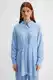 Trendyol X Kevser Sarıoğlu Blue Pleat Detailed Woven Shirt