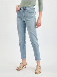 Light Blue Women Boyfriend Jeans - Women