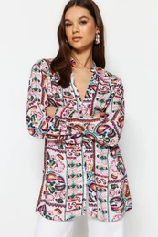 Pink Woven Printed Shirt