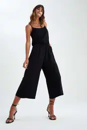 Crew Neck Strappy Jump Suit