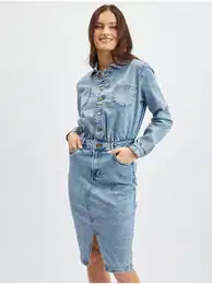 Light blue denim dress - Women
