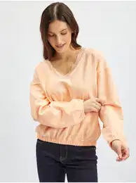 Apricot Womens Sweatshirt with Lace - Women