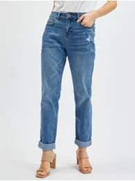 Blue Ladies Boyfriend Jeans - enske