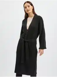 Black Ladies Long Cardigan - Ladies