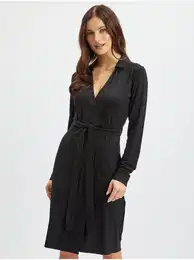 Black Ladies Wrap Dress - Women
