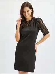 Black Ladies Dress with Lace - Women
