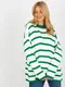 Tmav zelen a ecru oversized vlnn svetr z RUE PARIS