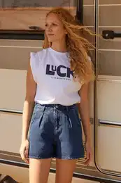 Bl 100% Organick Bavlnn Titn Zkladn Triko s Kulatm Vstihem