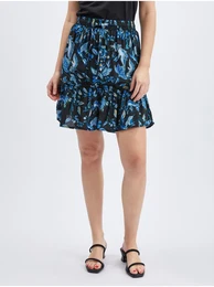Blue-Black Women's Floral Skirt - Women's