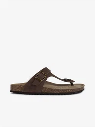 Brown Women's Leather Flip-Flops - Women