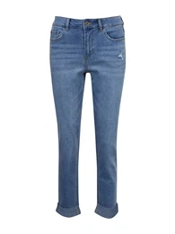 Light Blue Women Boyfriend Jeans - Women