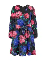 Black Women Floral Dress - Women