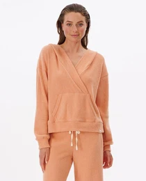 Mikina COSY V NECK HOOD Clay Marle