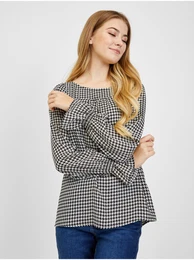 Black & White Ladies Patterned Blouse - Women