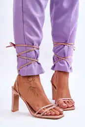Elegantn vzan sandly s kamnky Nude Nessy