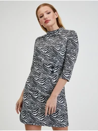 Black & White Women Patterned Dress - Women