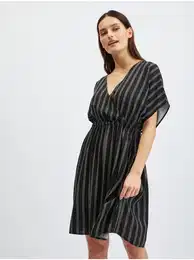 Black Ladies Striped Dress - Women