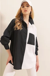 20116 Color Block Shirt - Black